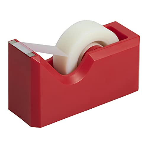 JAM PAPER Colorful Desk Tape Dispensers - Red - Sold Individually - color: Red, size: Pack of 1