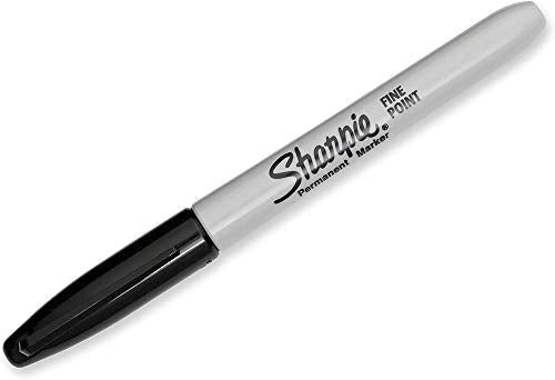 Sharpie Permanent Markers, Fine Point, Black, 2 Boxes of 12 Total of 24 Markers