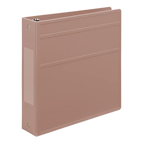 Carstens 2-Inch Heavy Duty 3-Ring Binder - Side Opening, Dusty Rose, Durable Plastic, Precision No-Gap Rings, Waterproof Cover, No Pockets, Holds 300 US Letter Sheets, BPA-Free, Made in USA (2825-3R) - color: Mauve, size: Individual