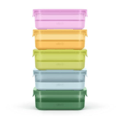 Ello Plastic Meal Prep Set BPA Free Plastic Food Storage Container with Silicone Boot and Airtight Lids, Dishwasher, Microwave, and Freezer Safe. - style: 3.7 Cup Meal Prep Meadow