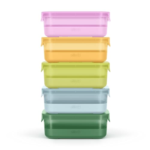Ello Plastic Meal Prep Set BPA Free Plastic Food Storage Container with Silicone Boot and Airtight Lids, Dishwasher, Microwave, and Freezer Safe. - style: 3.7 Cup Meal Prep Meadow