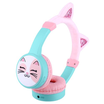 Cat Ear Kids Headphones, Bluetooth Wireless Headphones for Kids, 85dBA Volume Limited, FunShare, Girls Toddlers Children Headset for School/Learning/iPad/Travel - style: Cat Ear