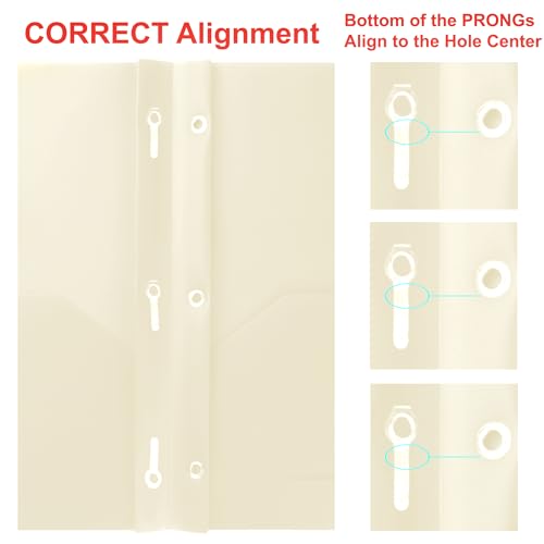 Youngever 6 Pack Heavy Duty Plastic Two Pocket Folders with 3 Prongs, Metal Prongs Fastener, Heavy Duty Plastic 2 Pocket Folder (Cream) - color: Cream