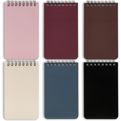 QiCheng 6pcs Pocket Notebook Mini Notepad Small Spiral Notebooks 3X5Inch | functionality PortabilityPortability convenience - size: 6-dark colour