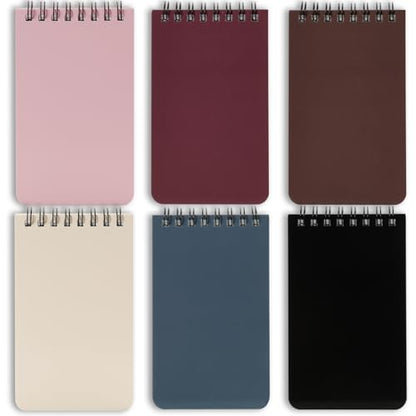 QiCheng 6pcs Pocket Notebook Mini Notepad Small Spiral Notebooks 3X5Inch | functionality PortabilityPortability convenience - size: 6-dark colour