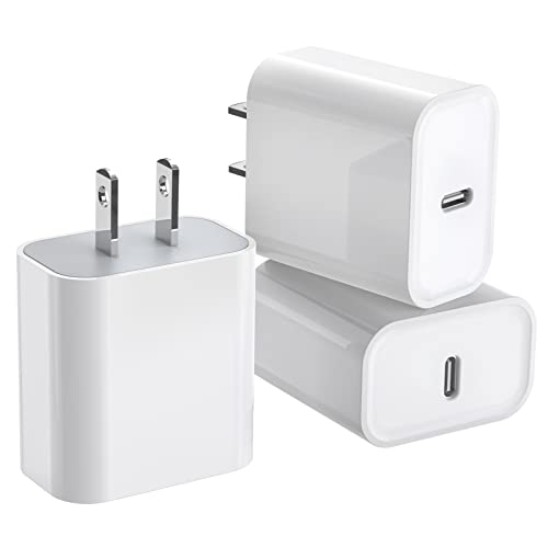 3Pack iPhone 17/16/15 Charge Block,USB C Charger,i Phone Charger Adapter Quick Fast Charger Plug 20W Power Delivery Type C Fast Charging Block for iPhone 17/16/15/14/13/12,iPad Pro/Air/Mini/AirPods - color: White