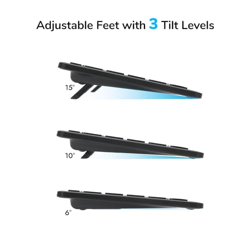 Wireless Keyboard Mouse Combo, Scissor-Switch Keys, 2-in-1 USB Receiver and Two Bluetooth, Multi Device Silent Design for Computer, Laptop, MacBook and iPad (Graphite) - color: Graphite