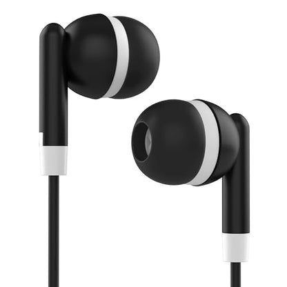 Maeline Bulk Earbuds with 3.5 mm Headphone Plug - 30 Pack Wholesale Bundle - Black - color: Black, size: 30 Pack