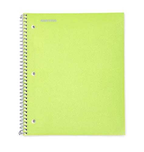 Mintra Office Durable Spiral Notebooks, 1 Subject, (Green, Wide Ruled 3 Pack), 100 Sheets, Poly Pocket, Moisture Resistant Cover, Strong Chipboard back, For School, Office, Business - color: Green, size: Wide Ruled 3pk