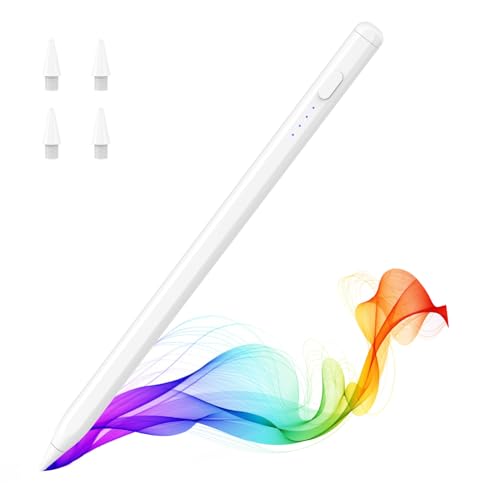 MoKo Pencil for iPad (A16) 11th 10th Gen, Stylus Pen for 2018-2026 Apple iPad 11/10/9/8/7/6/A16, Mini 7/6/5, Air M3/M2 11"/13"/5/4/3, Pro M4 13"/12.9"/11" Tilt Sensitivity, USB-C Fast Charging,White | for iPad 2026-2018, Power Display, Tilt Sensitivity, P