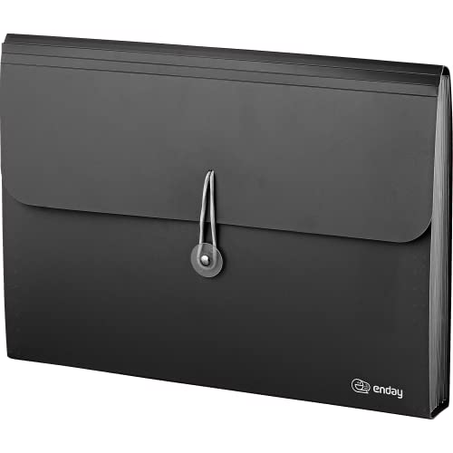 Accordion File Organizer Black, 7 Pocket Expanding File and Cover Folder with Labels, Plastic Portable Desktop Letter A4 Paper – by Enday - color: Black, size: 7 POCKET