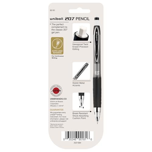 uniball™ 207 Mechanical Pencil Starter Kit, 0.7mm, HB #2, 2 Pack - color: Black, size: 1 Count (Pack of 2)