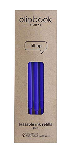 Filofax Blue Erasable Ballpoint Pen Refills - Pack 3