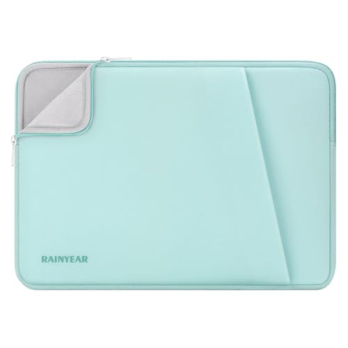 RAINYEAR Laptop Sleeve Case with Front Pocket, 13.3 Inch Protective Portable Case Briefcase Laptop Carrying Bag Compatible with 13.3-14 Inch Laptop PC, 14 Inch MacBook Pro M5 M4 M3 M2 M1, Mint Green - color: Mint Green, size: 13.3-14 inch