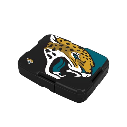 FOCO NFL Unisex-Adult Officially Licensed 2-Tone Big Logo Team Color Football Leak Proof 5 Compartment Bento Lunch Box - Jacksonville Jaguars - color: Jacksonville Jaguars