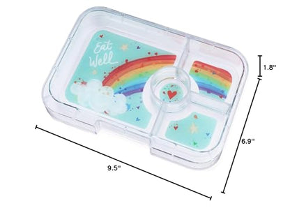 Yumbox Tapas Leakproof Bento Box, 4 Compartments, Capri Pink | Sandwich-Friendly | Large 4.2-Cup Capacity | Built-In Dip Well | Removable Compartment Tray | Ideal for Teens & Adults - color: Capri Pink Rainbow