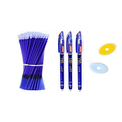 25pcs/Set Erasable Gel Pen Refills Rod 0.5mm Washable Handle Magic Erasable Pen for School Pen Writing Tools Kawaii Stationery (4 Blue) - color: 4 Blue