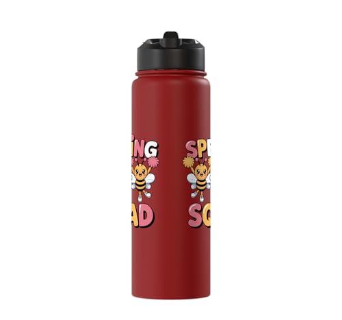 Spelling Squad Teacher Student Coach Classroom Stainless Steel Insulated Water Bottle - color: Red
