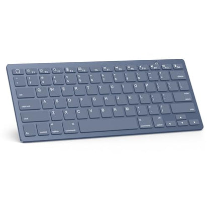 OMOTON Ultra-Slim Bluetooth Keyboard for iPad 11th/10th/9th/8th/7th, iPad Pro/Air/Mini and iPhone Series, Wireless iOS Keyboard with 12 Multimedia Keys for Office, Home, Travel, School, Deep Blue - color: Deep Blue