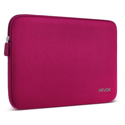 Arvok 11 11.6 12 Inch Laptop Sleeve Case for MacBook Air 12, Water-Resistant Neoprene Notebook Computer Tablet Sleeve, Carrying Bag Cover for Chromebook/HP/Dell/Lenovo/Asus/Acer, Wine Red - color: Wine Red, size: 11.6 inch