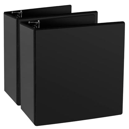 CIXILDTS 4" 3 Ring Binder, Standard 4-Inch Slant-D Ring Binder Fit Letter Size Paper, Presentation View Binders, 2 Packs, Black - color: Black, size: 4", style: 2-Pack