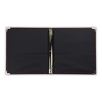 Samsill Classic Collection Leather 3 Ring Binder, Executive Presentation Portfolio, 1.5 Inch (Holds 325 Sheets), Brass Round Ring, Burgundy - color: Burgandy, size: 1.5 Inch, style: Classic
