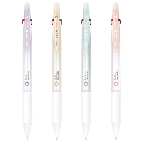JVPEN Zium 3-Color Erasable Gel Pen – 0.5mm Fine Tip, Refillable Multi Pen with Smooth Heat-Erase Ink – Korean Stationery for School, Office, Journaling – Assorted Barrels, 4-Pack - color: Zium Series 4assorted_multicolor(3color)