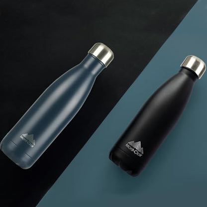 Mont-Clair Stainless Steel Water Bottle, Vacuum insulated - BPA Free, 12h Hot & 24h Cold Drinks, Metal Water Bottle 17 oz Leakproof, Ideal for Adult, Kids, Running - Dark Blue - color: Dark Blue, style: 17 Ounces