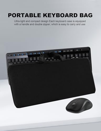 Portable Keyboard Bag Sleeve for Logitech MK345/MK850 Wireless Keyboards | Laptop Keyboard Sleeve for Lovaky 2.4G Ergonomic Performance Keyboard Mouse,Shockproof Dustproof Neoprene Case