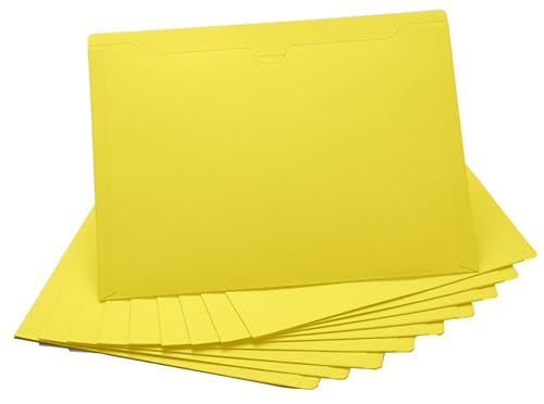 Yellow File Jackets, Flat-No Expansion, Letter Size, Reinforced Straight-Cut Tab, 10 Pack - color: Yellow