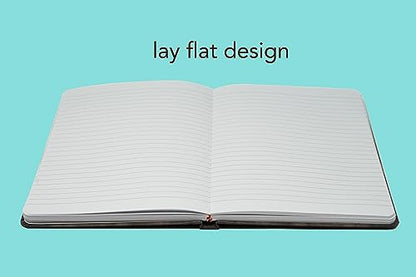 Beatrix & Luca College Ruled Notebook - A5 Journal – Lay Flat with Bookmark and Elastic Band - 160-Pages – 100 GSM Paper - Composition or Diary – Lined Pages - color: green pink storks