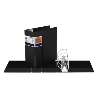QuickFit Heavy-Duty Commercial Binder, 3-Ring D-Ring Binder, Black, 5 Inch - size: 5 Inch