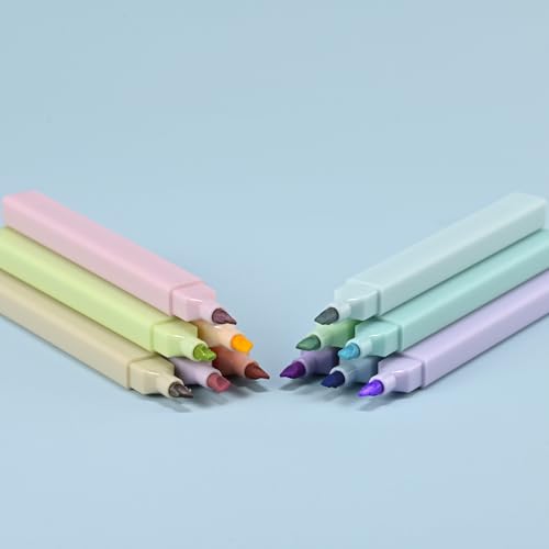 konket- Aesthetic Bible Highlighters No Bleed, Cute Pastel Highlighters, 12 pcs Chisel Tip