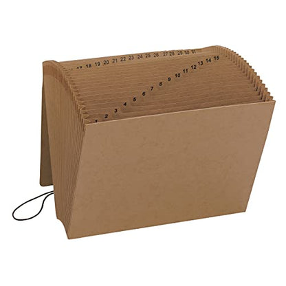 Smead Expanding File with Flap and Cord Closure, 31 Pockets, Daily (1-31), Letter Size, Kraft (70168), (Pack of 6) - size: 12" W x 10" H (Pack of 6), style: 1 to 31