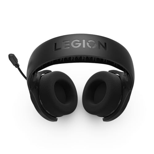 Lenovo Legion H410 Wireless Gaming Headset, Bluetooth or 2.4 GHz USB-A Connection, Lightweight (304 Grams), Adjustable Headband, Flip to Mute Mic, Black