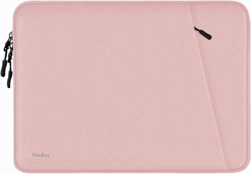 Laptop Sleeve Case 14 inch, Shockproof Protective Computer Cover with Accessories Pocket, Portable Laptop Bag Compatible for 14 inch MacBook Air/Pro, Dell, HP, Acer, Asus, Lenovo, Pink - color: Pink, size: 14 inch