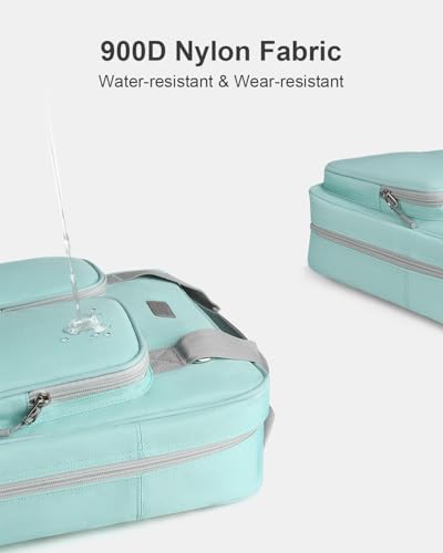 3 Inch Zipper Binder 3 Ring with Shoulder Strap & Multi-Pocket | Binder with Zipper Holds Up to 700 Sheets for Office School, Compatible with 13” MacBook Laptop ipad, Light Blue - color: Light Blue
