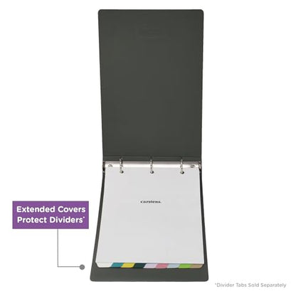 Carstens 2-Inch Heavy Duty 3-Ring Binder - Top Opening, Charcoal Gray, Durable Plastic, Precision No-Gap Rings, Waterproof Cover, No Pockets, Holds 300 Letter Sheets, BPA-Free, Made in USA (5871-3R) - color: Charcoal Gray, size: Individual