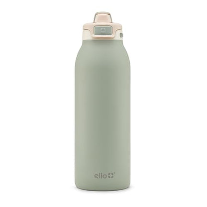 Ello Pop & Fill Insulated Stainless Steel Water Bottle with Quick Fill Lid, Leakproof Locking, Sip or Chug Spout, BPA-Free, Double Wall Vacuum Insulated for Sports, Travel & School- 22oz / 32oz / 40oz - color: Pistachio, style: 40oz