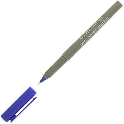 Art Alternatives 영구 마커, 엑스트라 파인, 블루 - 1.2mm 펠트 펜촉 - 영구 - 다중 표면 - 드로잉 + 글쓰기 + 일러스트레이션 - color: 블루., size: 1개(1팩)