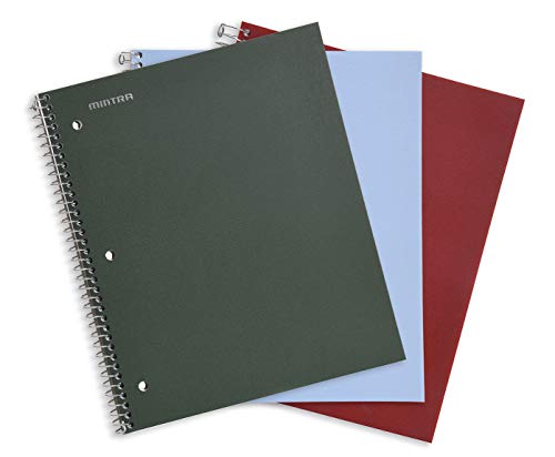 Mintra Office Durable Spiral Notebooks, 1 Subject, (Arctic Ice, Chili Oil, Green Olive, College Ruled 3pk) - color: Arctic Ice, Chili Oil, Green Olive, size: College Ruled 3pk