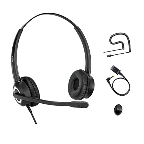 Cisco Headset Noise Cancelling Mic Compatible with Cisco Phone 6841 6871 7941g 7961g 7971g 8811 8845 8865 8941 8961 Series Models Includes U10 RJ9 Cord and 3.5mm Smartphone Adapter - size: Binaural headset + U10 / 3.5 mm Jack