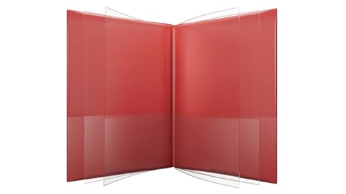 Nicky's® Multi Pocket Organizer, 10 or 14 Page Folder, Water Proof, Patented Tear-Resistant, Flexible Plastic, Proudly Made in USA, Binder Substitute. (10-in-1 Clear Red) - color: 10-in-1 Clear Red