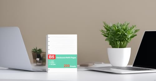 (2 Pack)9 Disc Discbound Refill Paper, Loose Leaf Paper, 9 Disc Prepunched Paper for Happy Planner Inserts, White Paper, Total 200 Sheets/400 Pages, College Ruled, 100gsm, 7 X 9.2.5 Inch - size: 200 Sheets