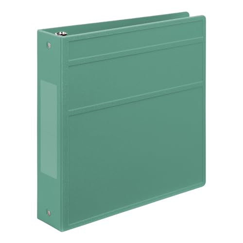Carstens 2-Inch Heavy Duty 3-Ring Binder - Side Opening, Mint, Durable Plastic, No-Gap Rings, Waterproof Covers, No Pockets, Holds 300 Letter-Sized Sheets, BPA-Free, Made in USA (2827-3R), Case of 16 - color: Seafoam Green, size: Case of 16