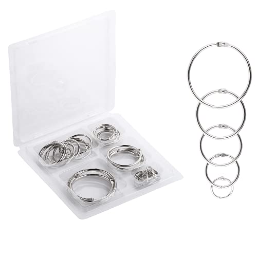 Mr. Pen- Loose Leaf Binder Book Rings, 5 Assorted Sizes (0.6", 1", 1.2" | 1.5", 2"), 36 Pack, Metal Binder Rings for Index Cards, Keychains, School, Home, Office, Silver - color: Silver, size: 0.6", 1", 1.2", 1.5", 2", 36 Pack