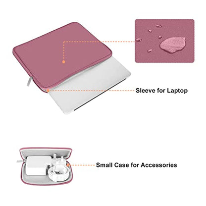 MOSISO Laptop Case 13 inch, 13 inch Laptop Sleeve Bag Compatible with MacBook Neo/Air M5 M4 M3 M2 M1 2026-2018 / Pro M2 M1 2026-2016, Neoprene Computer Sleeve Bag with Small Case, Dusty Rose - color: Dusty Rose, size: 13 inch