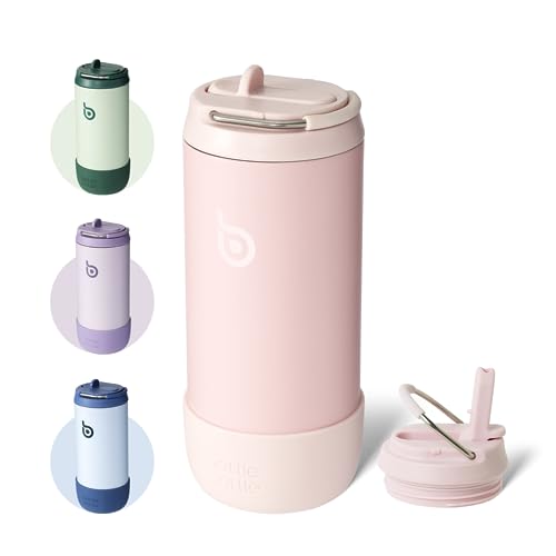 BOTTLE BOTTLE Kids Water Bottle 12 oz for Boys Girls pink | Insulated Water Bottles with Leak Proof Lid,Silicone Boot, Straw Cup for School Sports Travel,Gifts - color: Pink