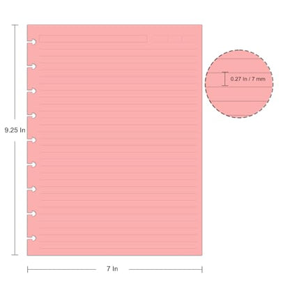 (2 Pack)9 Disc Discbound Refill Paper, Loose Leaf Paper, 9 Disc Prepunched Paper for Happy Planner Inserts, 5 Colors(40 Sheets/C), Total 200 Sheets/400 Pages, College Ruled, 110gsm, 7 X 9.2.5 Inch - size: 200 Sheets