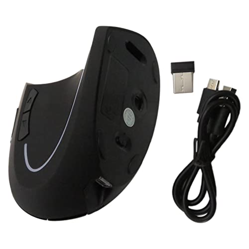 Wireless Ergonomic Mouse, Jelly Comb Rechargeable 2.4G Bluetooth Vertical Mouse Switch to 3 Devices Optical Mice with 6 Buttons 3 Adjustable 800/1200/1600 DPI Levels for Laptop, PC, MacBook